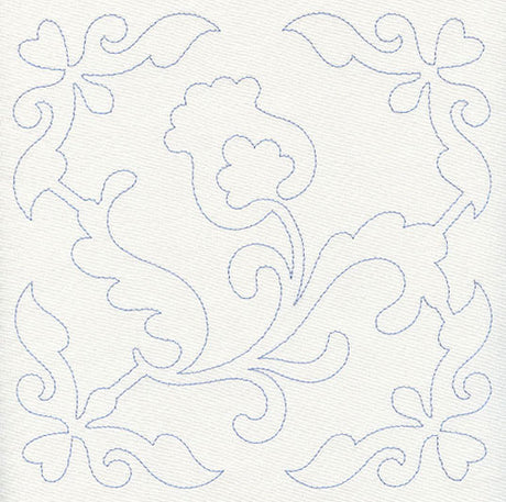 Feather Quilting Tulip Square (Single Run)