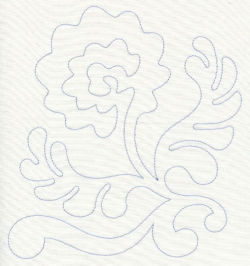 Feather Quilting Blooming Rose (Single Run)