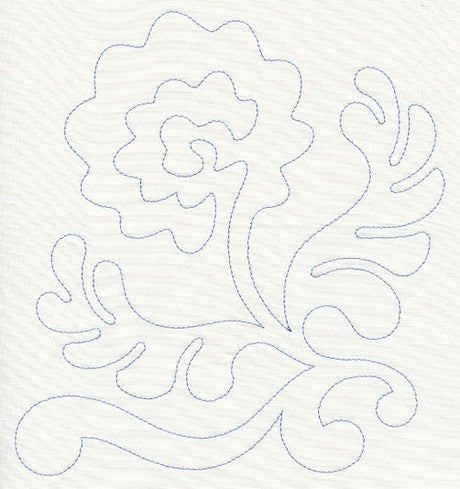 Feather Quilting Blooming Rose (Single Run)