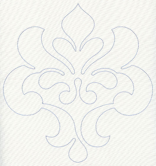 Feather Quilting Swirling Crest (Single Run)