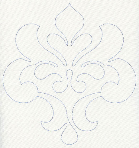 Feather Quilting Swirling Crest (Single Run)