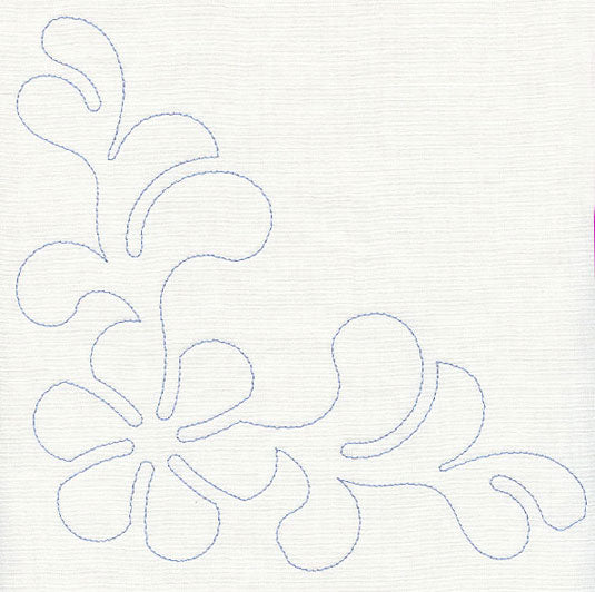 Feather Quilting Pinwheel Corner (Single Run)
