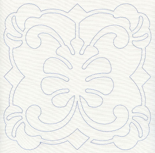 Feather Quilting Leaf Square (Single Run)