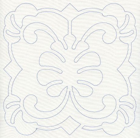 Feather Quilting Leaf Square (Single Run)