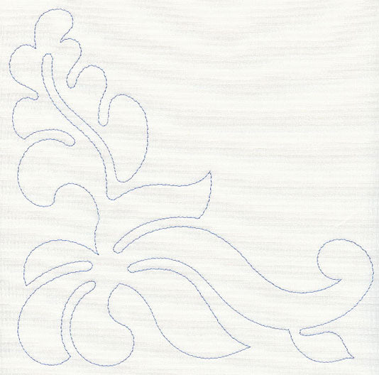 Feather Quilting Leafy Corner (Single Run)
