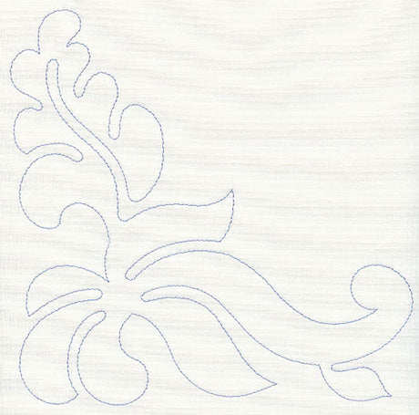 Feather Quilting Leafy Corner (Single Run)