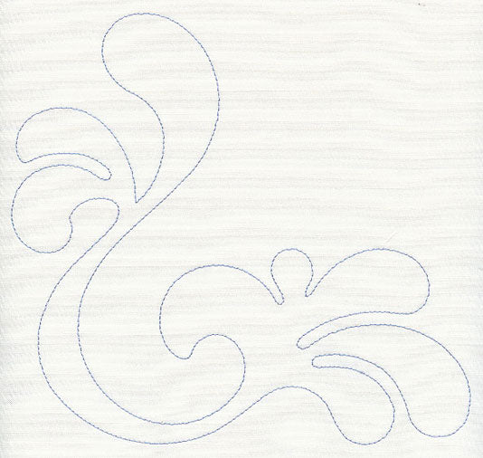 Feather Quilting Splash Corner (Single Run)