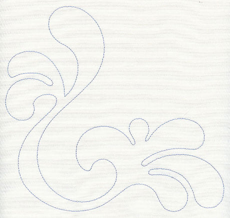 Feather Quilting Splash Corner (Single Run)