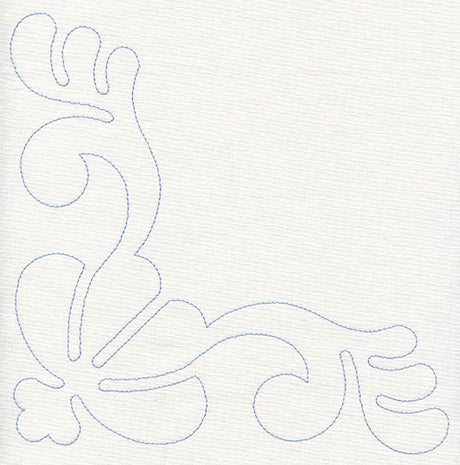 Feather Quilting Seashell Corner (Single Run)