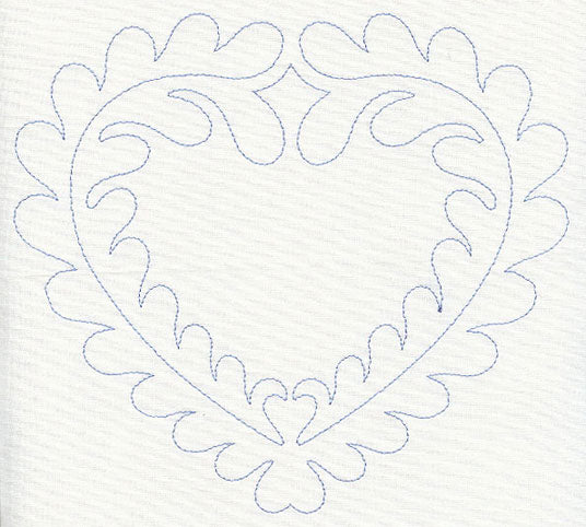 Feather Quilting Heart (Single Run)