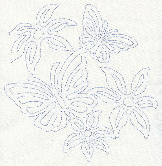 Floral Flight Quilting Motif (Single Run)