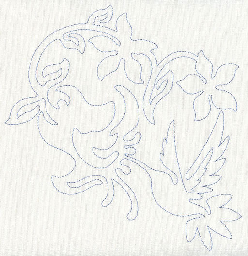 Hummingbird & Flowers Quilting Motif (Single Run)