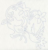 Hummingbird & Flowers Quilting Motif (Single Run)