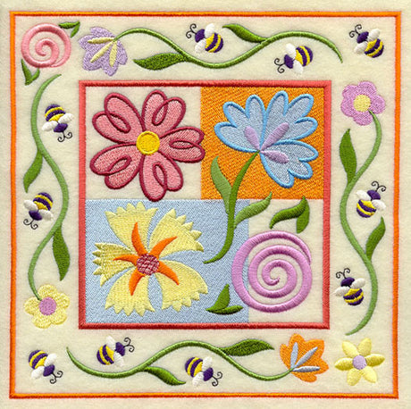 Buzzing Bees and Blossoms Square