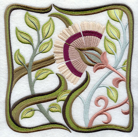Art Nouveau Floral Square 1