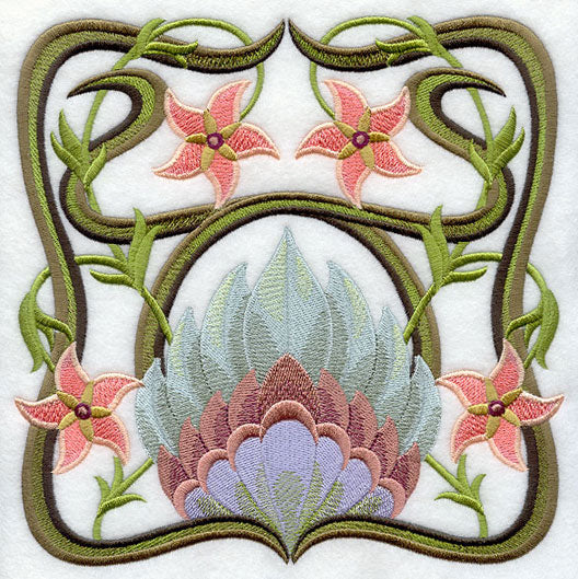 Art Nouveau Floral Square 4