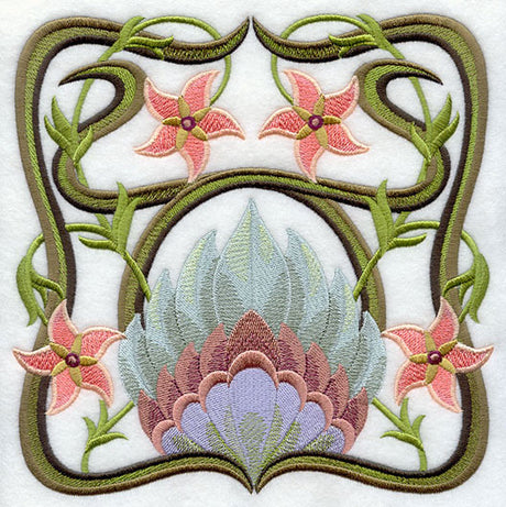 Art Nouveau Floral Square 4