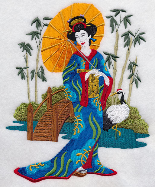 Geisha in Japanese Garden