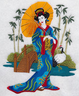 Geisha in Japanese Garden
