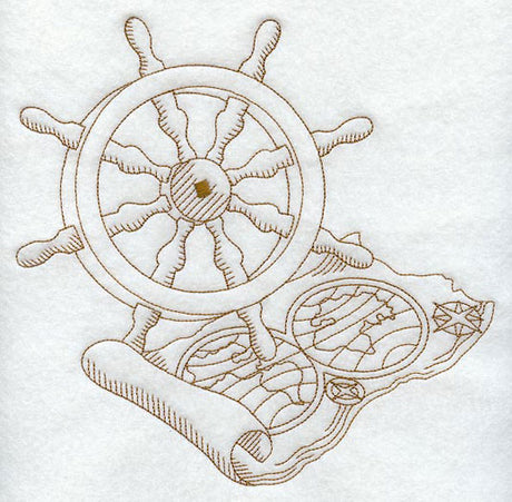 Ship Wheel and Map