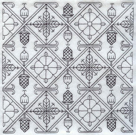 Tudor Rose Square (Blackwork)