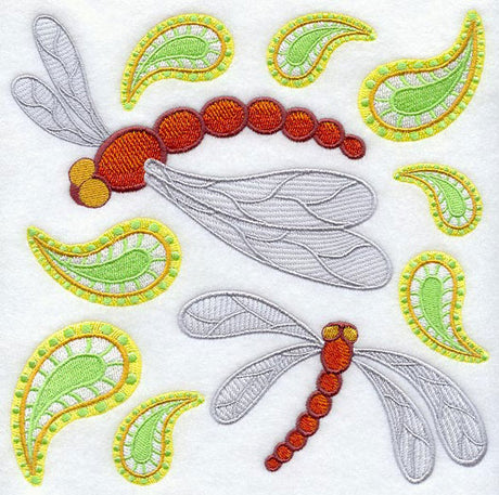 Paisley Dragonfly Square