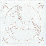 Night Before Christmas Reindeer Quilting Square (Single Run)