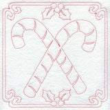 Night Before Christmas Candy Cane Quilting Square (Single Run)