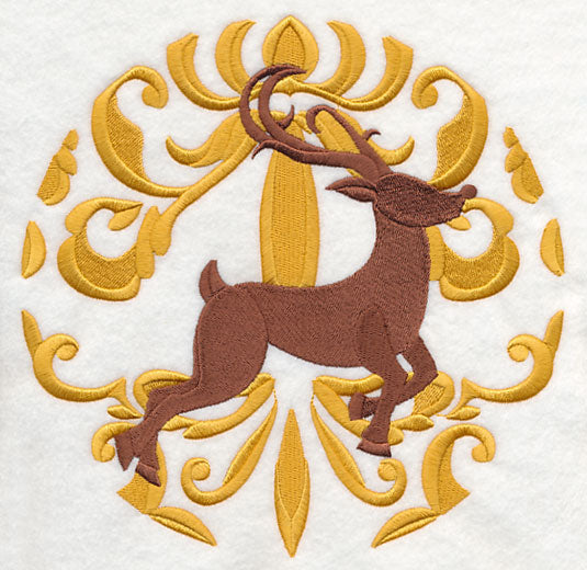 Deck the Halls in Damask - Reindeer