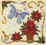 Christmas Collage - Poinsettias and Butterfly