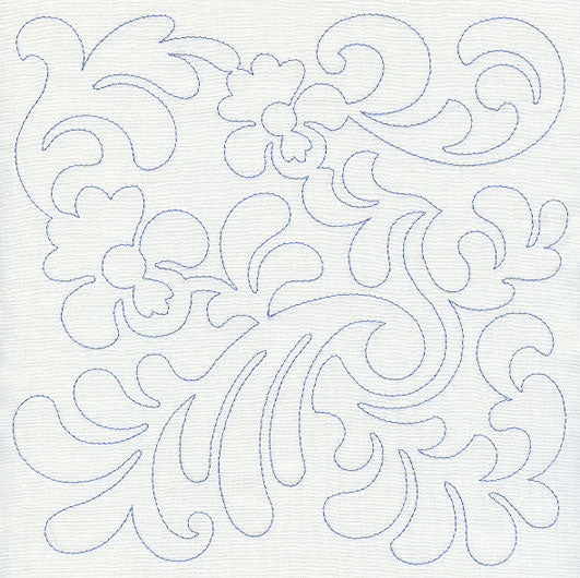 Bird and Flowers Quilting Square 4 (Single Run)