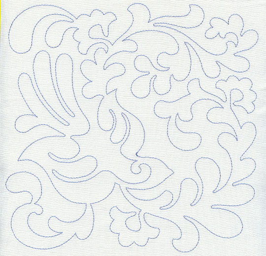 Bird and Flowers Quilting Square 5 (Single Run)