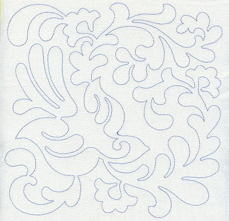 Bird and Flowers Quilting Square 5 (Single Run)