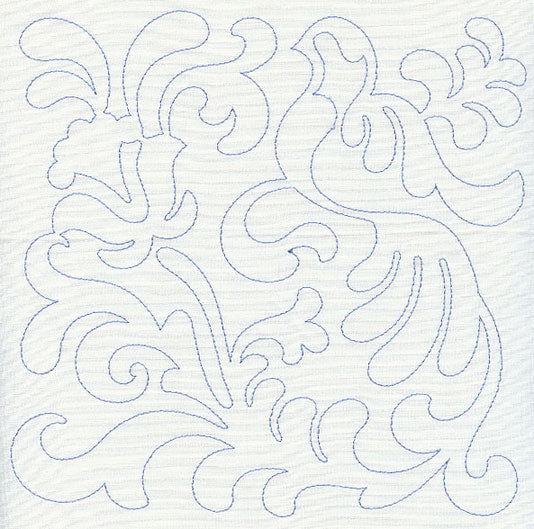 Bird and Flowers Quilting Square 6 (Single Run)