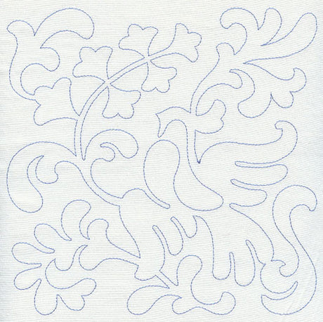 Bird and Flowers Quilting Square 7 (Single Run)