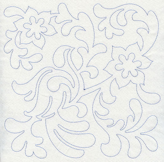 Bird and Flowers Quilting Square 9 (Single Run)