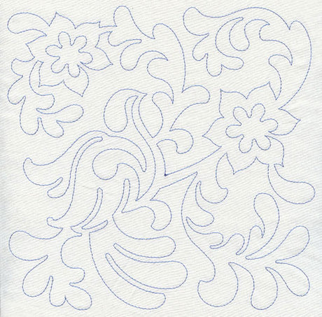 Bird and Flowers Quilting Square 9 (Single Run)