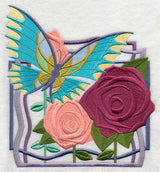 Art Deco Butterfly and Roses