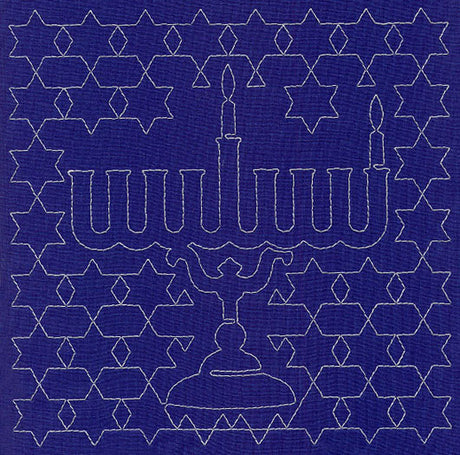 Menorah Sashiko Square - First Night