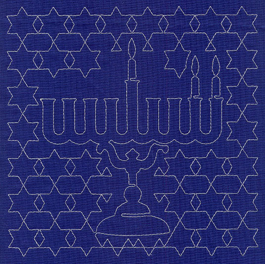 Menorah Sashiko Square - Second Night