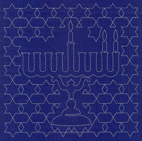 Menorah Sashiko Square - Second Night