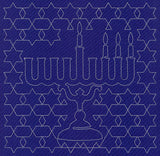 Menorah Sashiko Square - Third Night