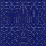 Menorah Sashiko Square - Fifth Night