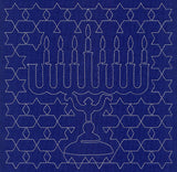 Menorah Sashiko Square - Seventh Night
