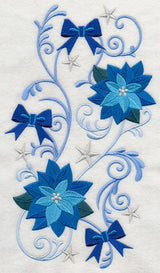 Blue Poinsettias and Bows