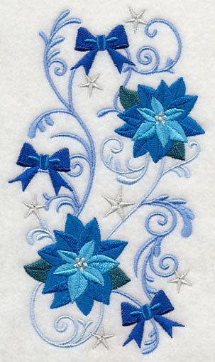 Blue Poinsettias and Bows
