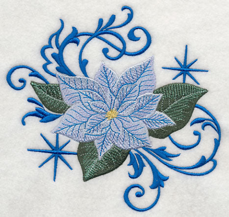 Blue Christmas Poinsettia and Echo