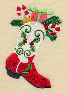 Christmas Cowboy Boot