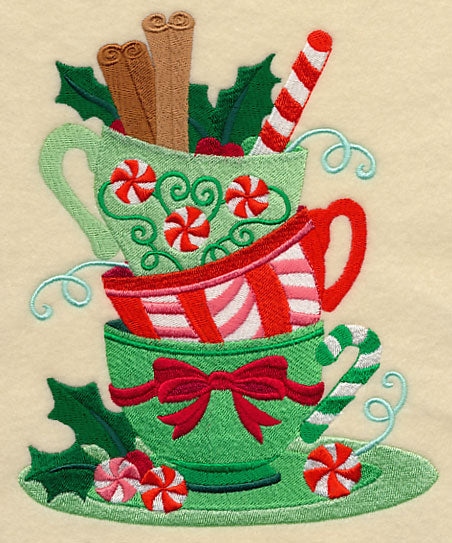 Christmas Teatime Teacup Stack
