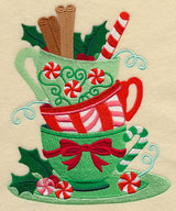 Christmas Teatime Teacup Stack